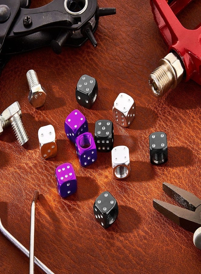 BBTO 12 Pieces Aluminum Dice Valve Stem Caps for Car, Bike, Bicycle, Motorcycle - Multicolored Tire Air Valve Covers, 0.47 Inch - Image 4